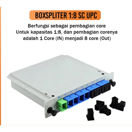 Splitter Fiber Optic 1:8 SC UPC